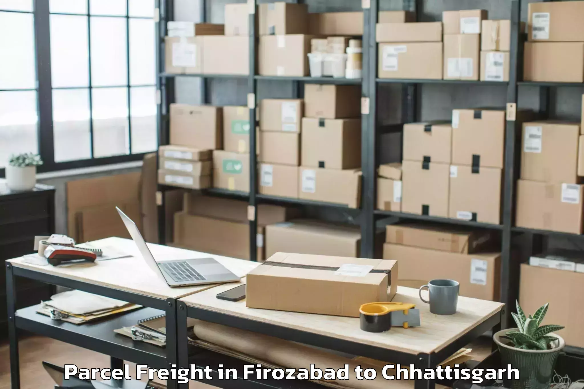 Top Firozabad to Chhattisgarh Kamdhenu Vishwavi Parcel Freight Available